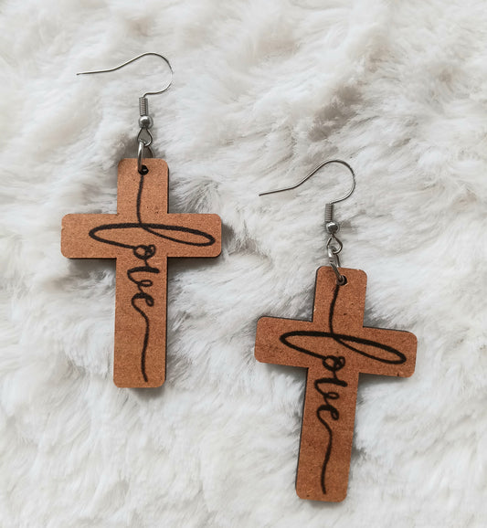 Elegant Love Cross Earrings