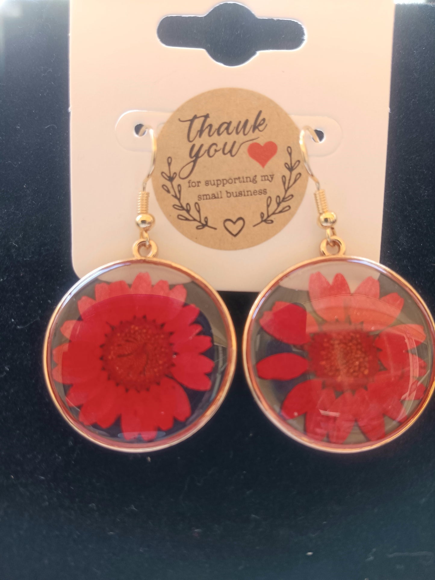 Gorgeous Dried Flower Round Earrings