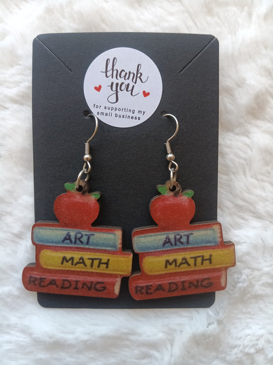 Apple Stacked Books Earrings