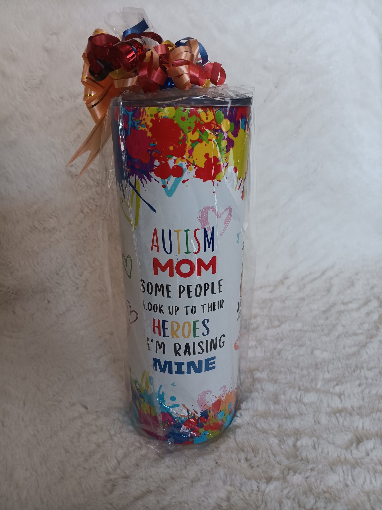 Autism Mom 20 oz stainless steel skinny Tumbler