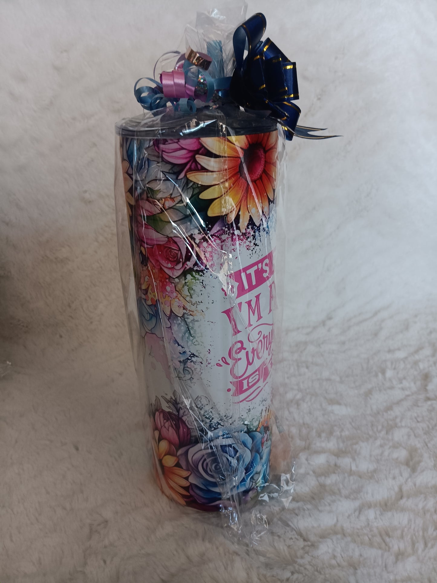 Floral "I'm Fine, it's fine. Everything is fine 20 oz Tumbler