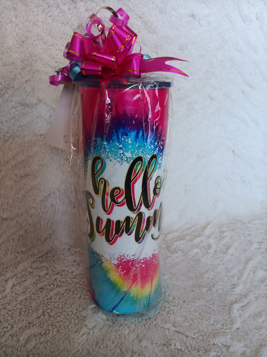 Colorful tie-dye hello summer 20 oz tumbler