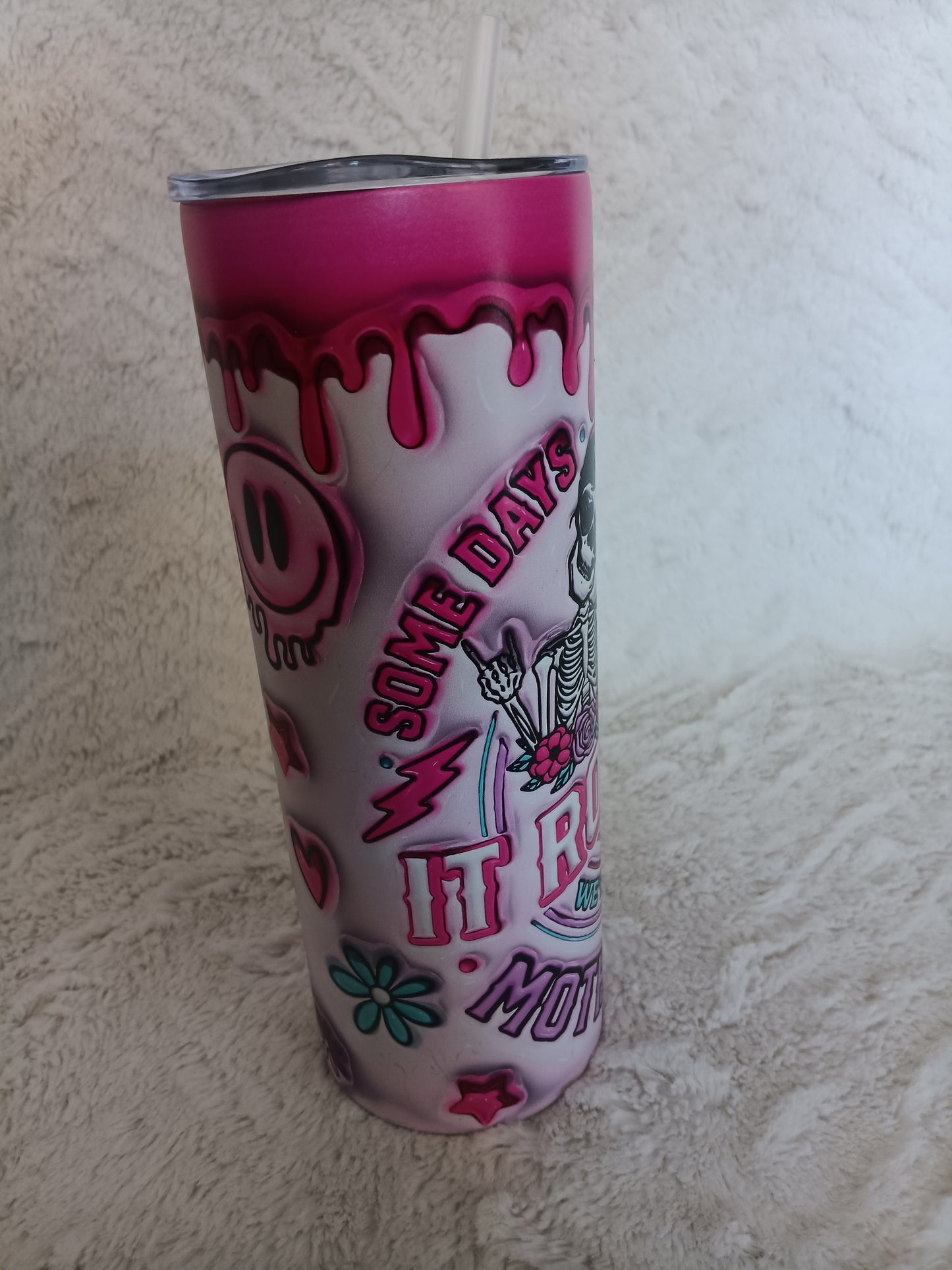 Some days I rock motherhood 20 oz skinny Tumbler