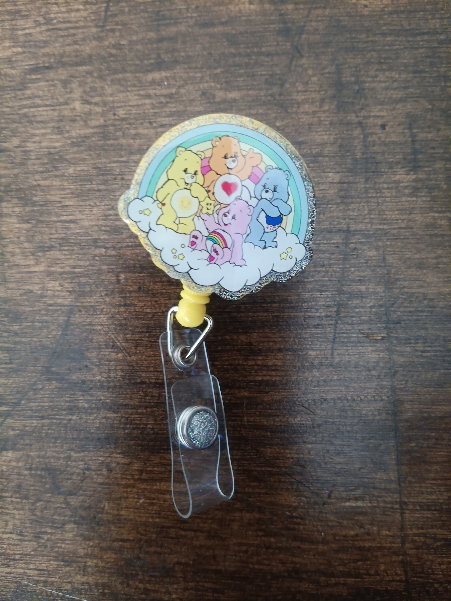 Super CUTE Carebears Swivel Alligator Clip Retractable Badge Reel