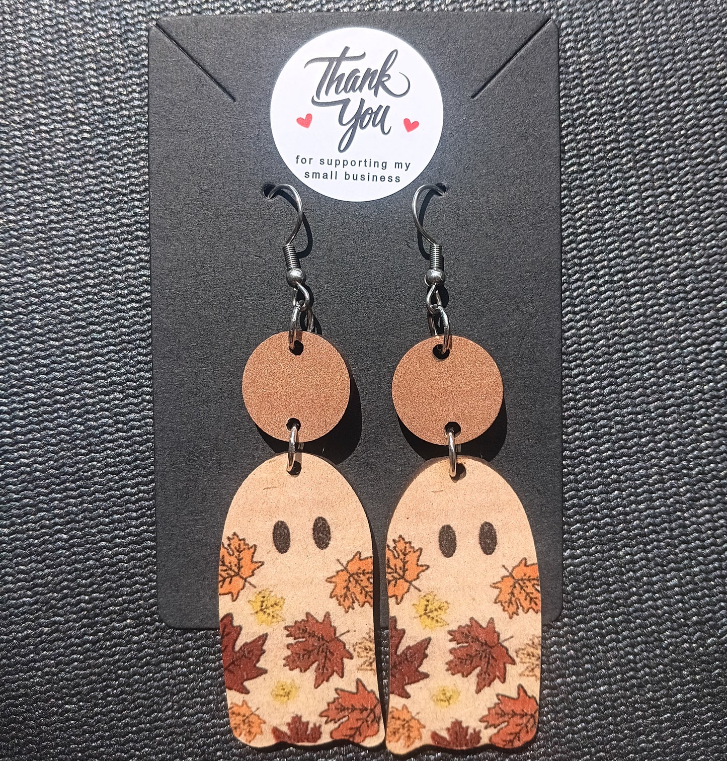 Fun Vibrant Fall Ghost Earrings