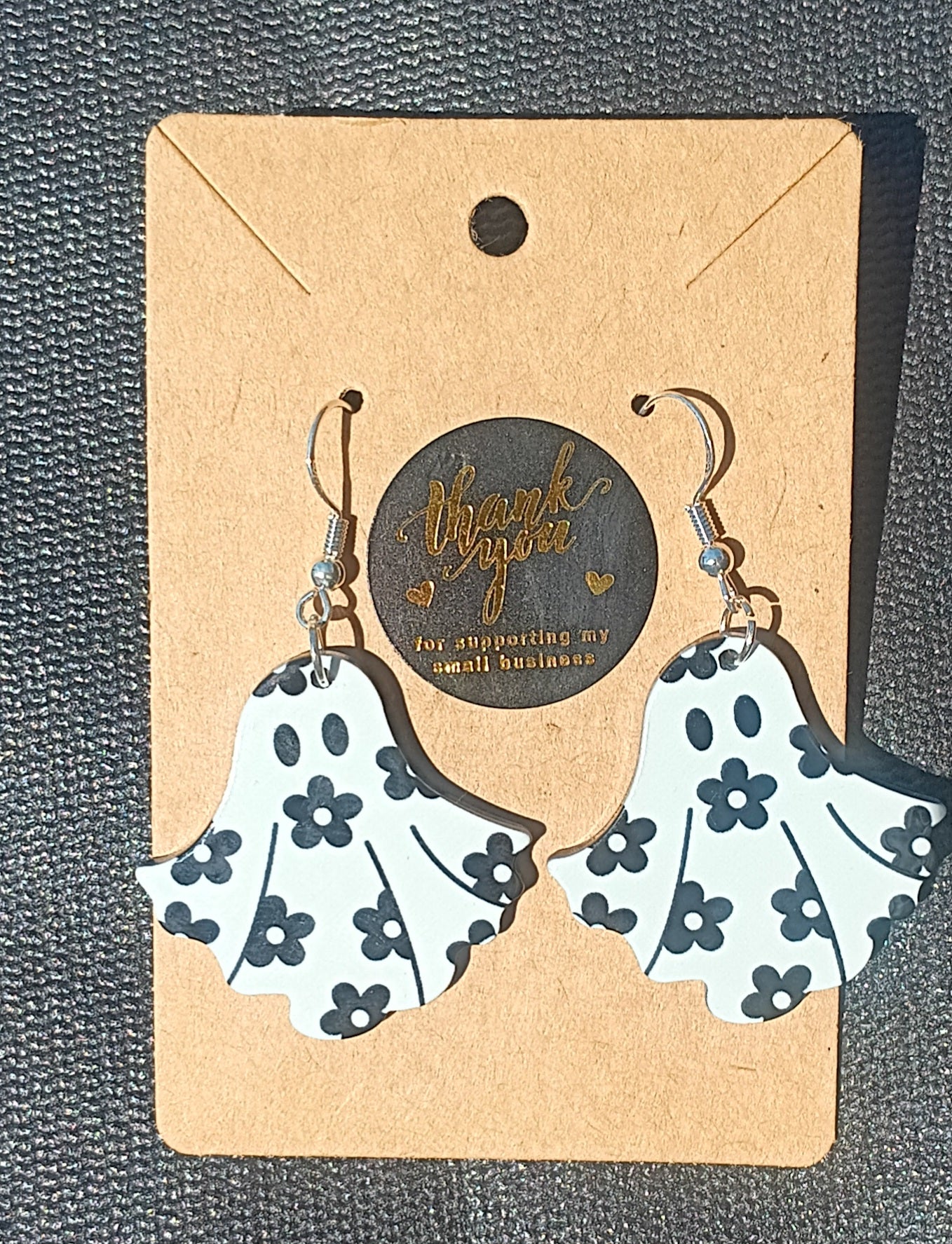 Playful Floral Ghost Acrylic Earrings