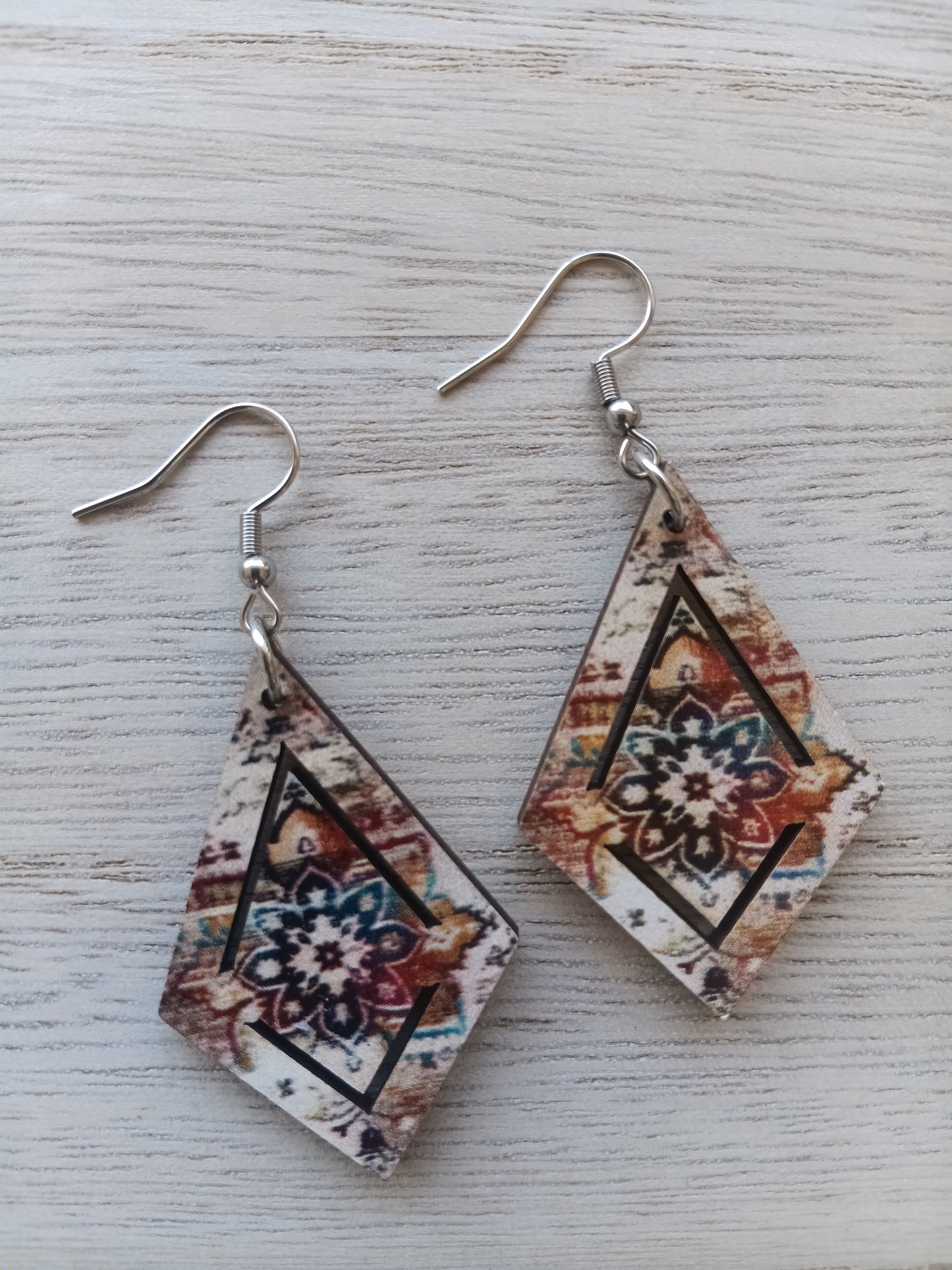 Rustic Fall Vintage Floral Design Earrings