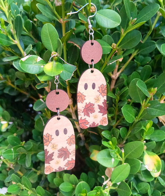 Fun Vibrant Fall Ghost Earrings