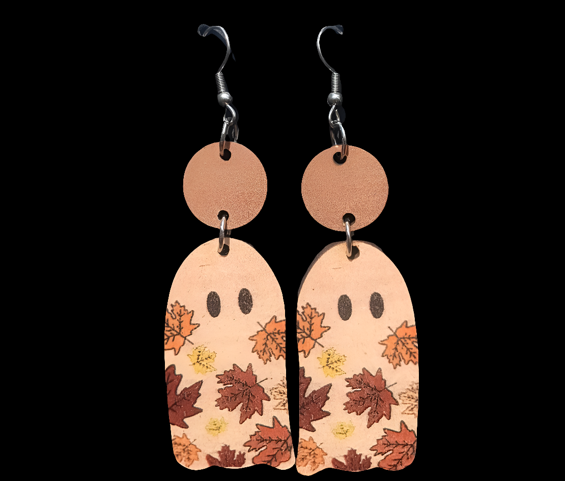 Fun Vibrant Fall Ghost Earrings